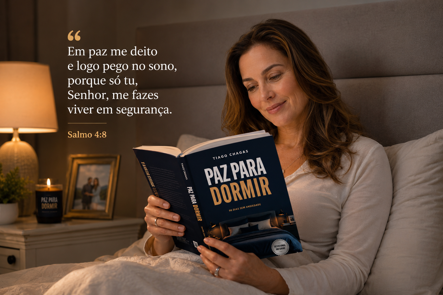 Em paz me deito e logo pego no sono, porque só tu, Senhor, me fazes viver em segurança — Salmo 4:8